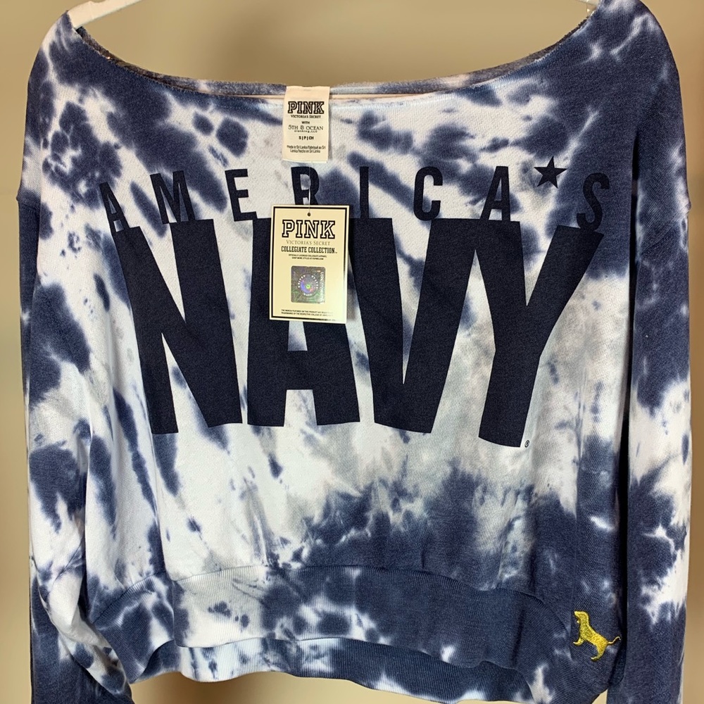 VS Pink US Navy Cropped Crew - Picture 4 of 5